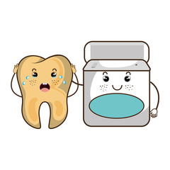 Dental care tooth character vector illustration design