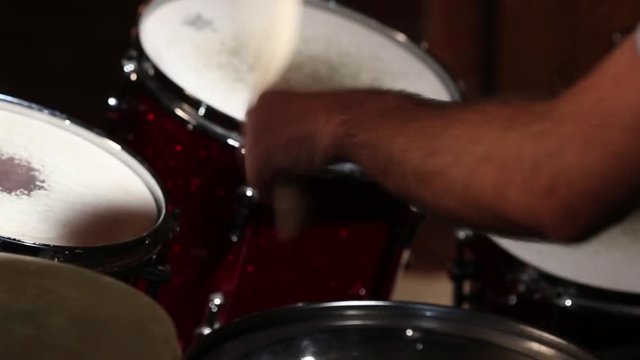 Drummer playing drums