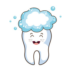 Dental care tooth character vector illustration design