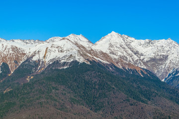 Fototapeta premium Caucasus mountains, Krasnaya Polyana, Rosa Hutor, Russia