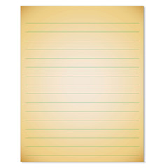 Yellow lined paper with holes