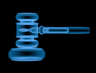 x ray gavel judge isolated on black
