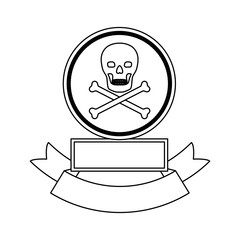 Skull icon. Security system warning protection and danger theme. Isolated design. Vector illustration