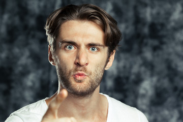 portrait of a angry young man