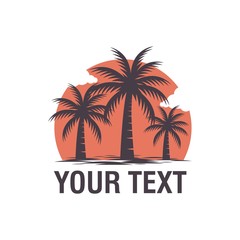 Obraz premium Palm tree logo vector
