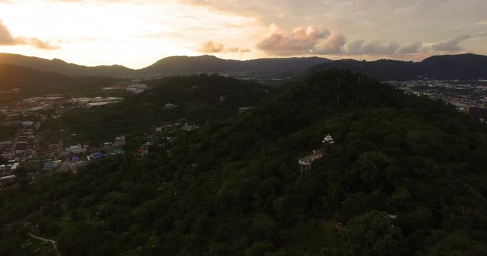 aerial view Khao Rung the land mark view point of Phuket place in the middle of Phuket town
Khao Rang viewpoint on hill top in the middle of Phuket town 
