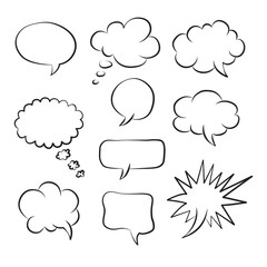 Vector speech bubble icons. Sketch.
