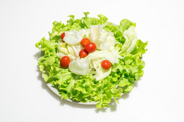 vegetable salad in dish isolated in white background