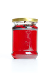 Canned compotes in large glass jar
