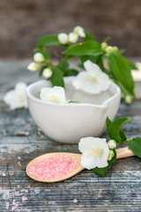 Spa and wellness setting with jasmin 