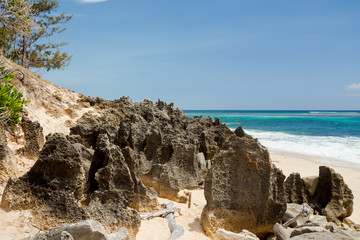 Fototapeta na wymiar paradise rock beach in Madagascar, Antsiranana, Diego Suarez