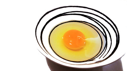 Raw eggs in a Customizable design bowl .