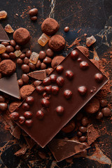 Assortment of delicious chocolate candies