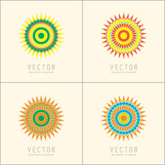 Vector logo design templates and patterns.Ornamental eastern emblems. Creative circular symbols set.