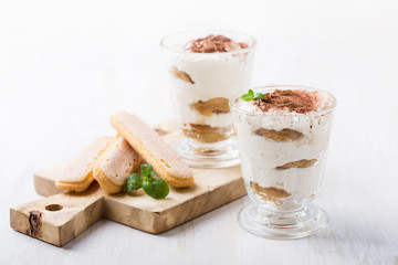 Homemade tiramisu, traditional Italian dessert
