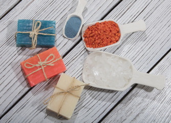Fototapeta na wymiar colorful soap in different colors