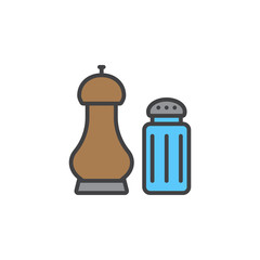 salt and pepper shakers line icon, filled outline vector sign, linear colorful pictogram isolated on white. logo illustration
