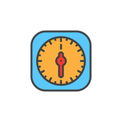 Kitchen Timer line icon, filled outline vector sign, linear colorful pictogram isolated on white. logo illustration