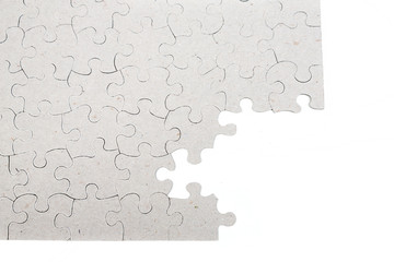 Blank puzzle partially completed isolated on white background