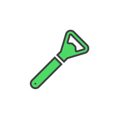 Bottle opener line icon, filled outline vector sign, linear colorful pictogram isolated on white. logo illustration