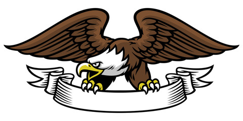 Obraz premium eagle mascot grip the ribbon