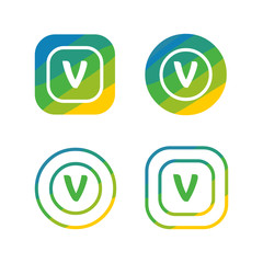 letter V nature logo