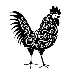 Christmas lettering rooster
