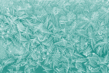 Eisblumen auf der Fensterscheibe