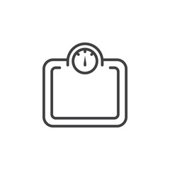 Weight scale line icon, outline vector sign, linear pictogram isolated on white. logo illustration