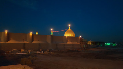 View to Muawiyah palace in Najaf at night , Iraq