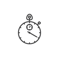 stopwatch line icon, outline vector sign, linear pictogram isolated on white. logo illustration