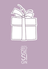 Hand drawn sketch of box gift.