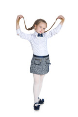 Pretty girl with pigtails