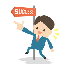 成功へ突き進むビジネスマン