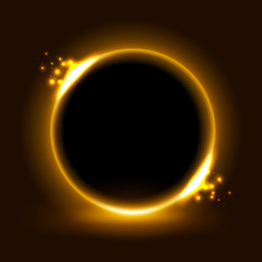 Round gold light vector illustration