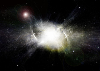 Obraz premium Stars, dust and gas nebula in a far galaxy