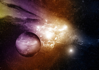 Obraz premium Stars, dust and gas nebula in a far galaxy