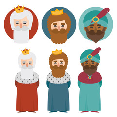 the three kings of orient on a white background. 3 Magi
