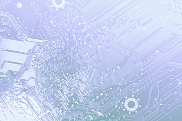 Circuit board. Electronic computer hardware technology. Motherboard digital chip. Tech science background.