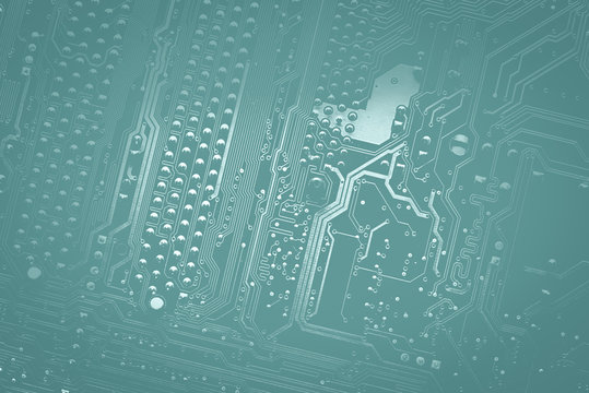 Blue digital circuits abstract background