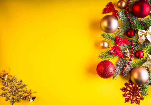 Yellow Christmas Background