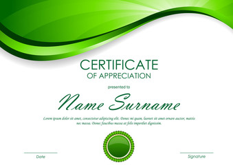 Fototapeta na wymiar Certificate of appreciation template