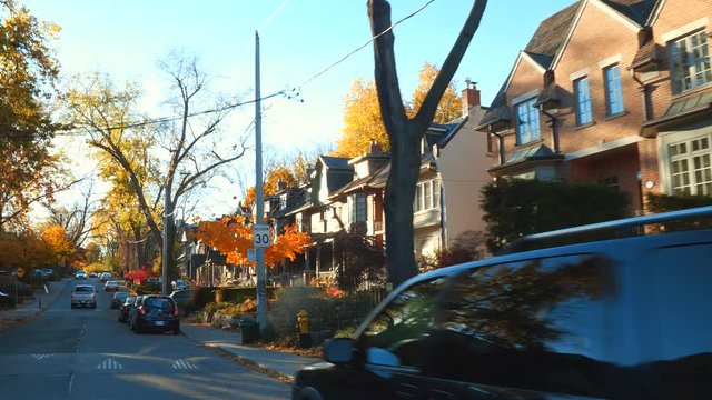 Stock video of suburban townhomes in Toronto Canada