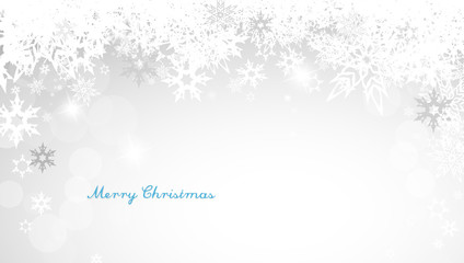 Christmas silver background with snowflakes and decent blue Merr