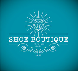 Vector flat shoe icon design isolated. 