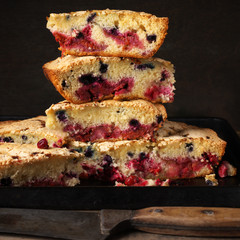 Stack of fruit pie slices