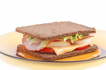 Fresh Sandwich On White Background