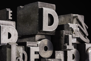 Historical letterpress types, also called as lead letters. These kind of letters were used in Gutenberg presses. These letters were the beginning of typography. And were used in typesetting