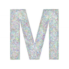Colorful sketch font design - letter M