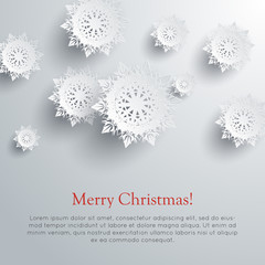 Merry Christmas Snowflakes Background. Vector